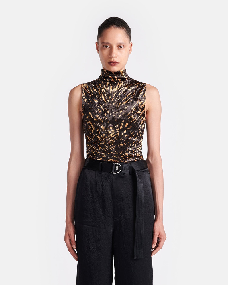 Nanushka Printed Crushed-Velvet Top outlook