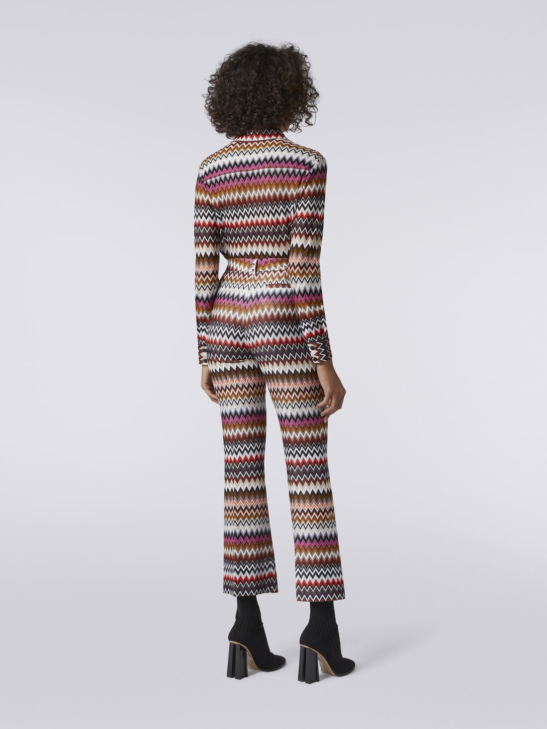 Flared zigzag viscose trousers - 4