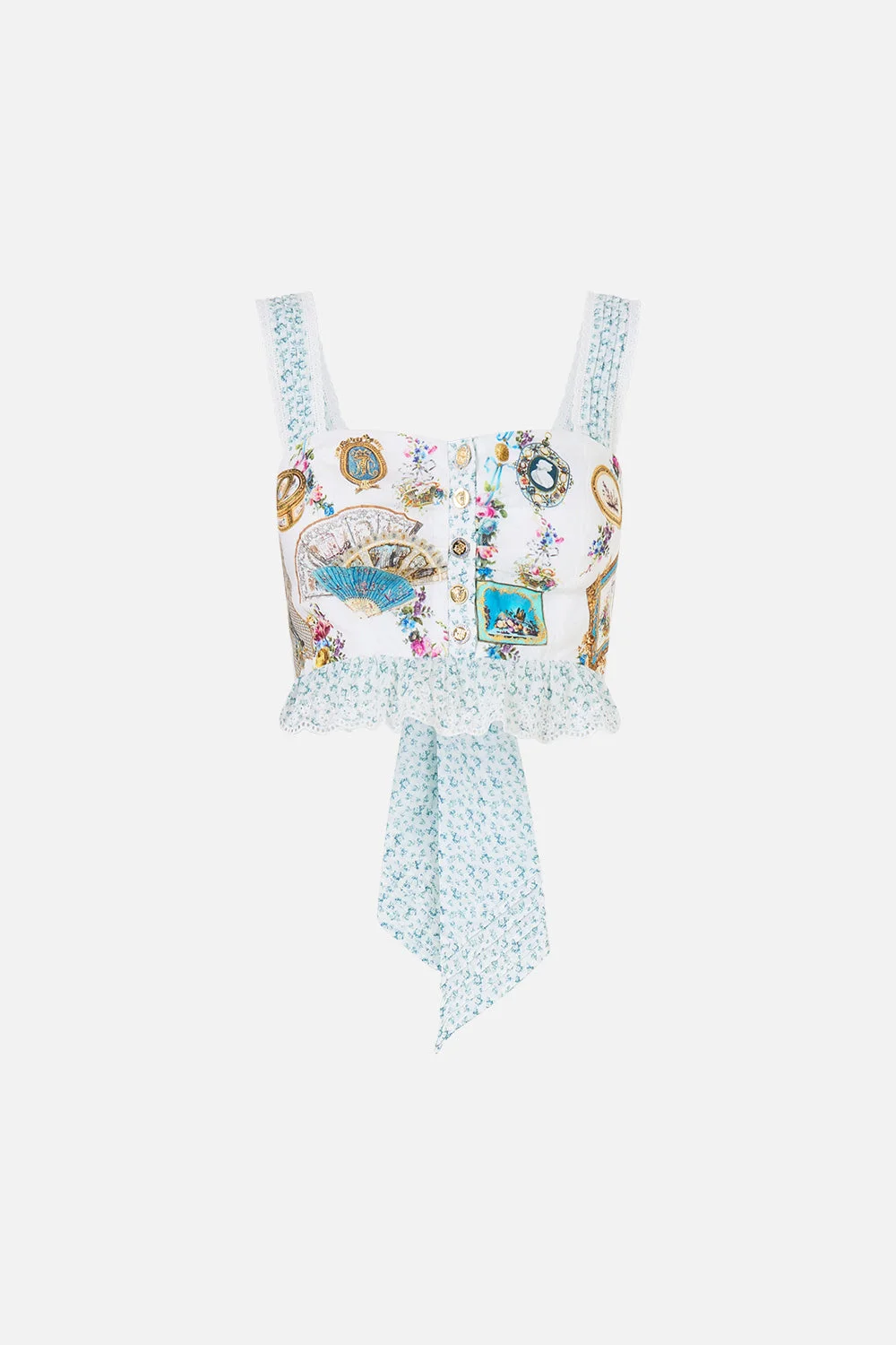 CROP TOP WITH FRILL DETAIL - 1
