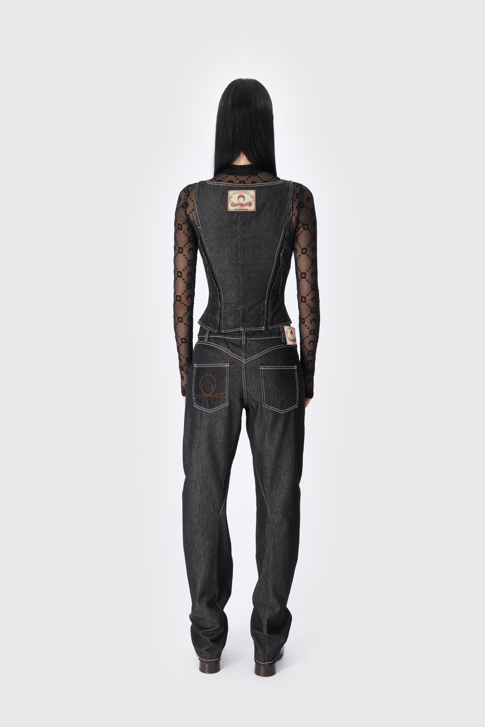 Moon Laser Denim Curved Jeans - 3