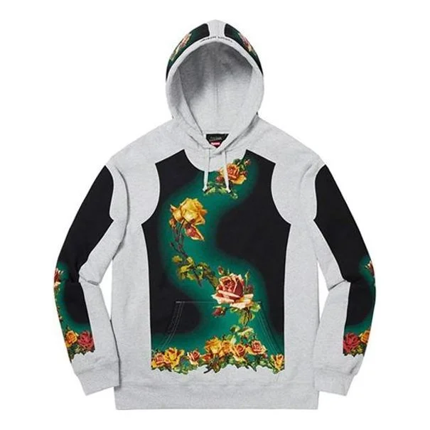 Supreme x Jean Paul Gaultier Floral Print Hooded Sweatshirt 'Grey Black Green' SUP-SS19-774 - 1