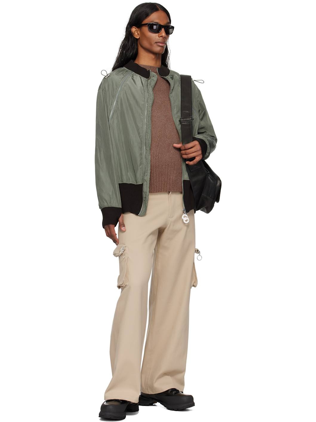 Beige Multi Pocket Cargo Pants - 4