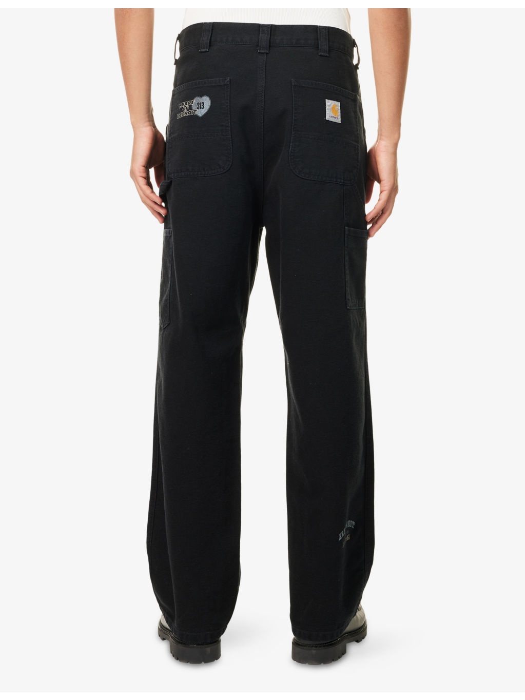 OG Single Knee Graphic Loose-Fit Cotton Trousers - 4