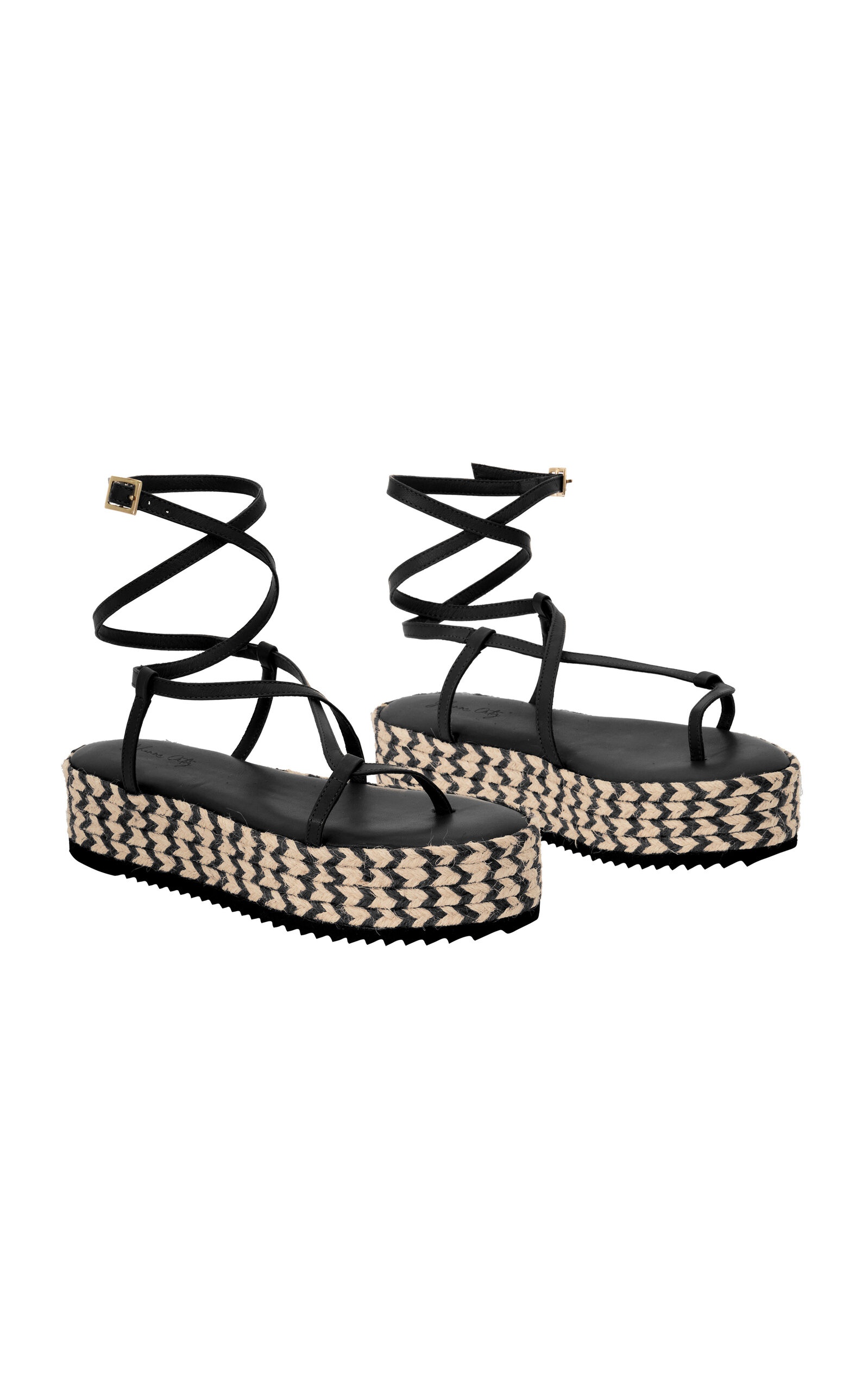 Barbor Leather Platform Sandals black - 6