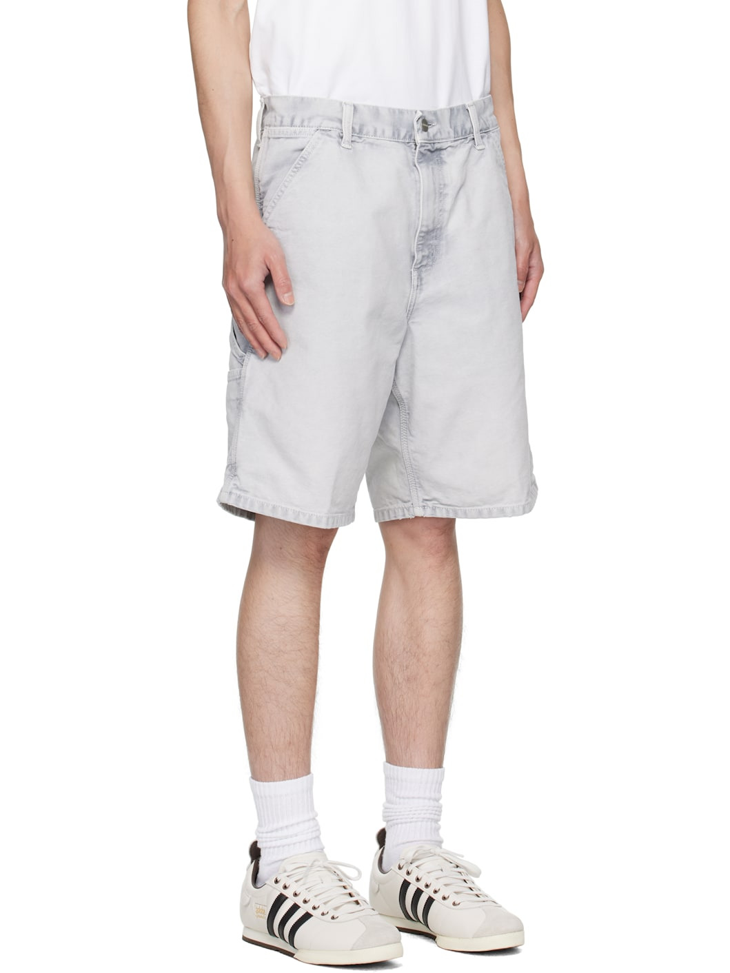 Gray Single Knee Shorts - 2