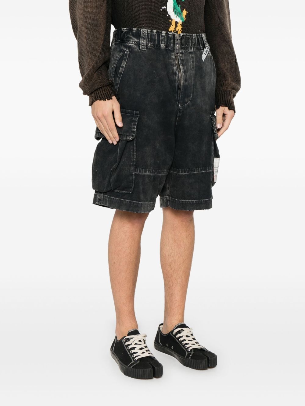 denim cargo shorts - 3
