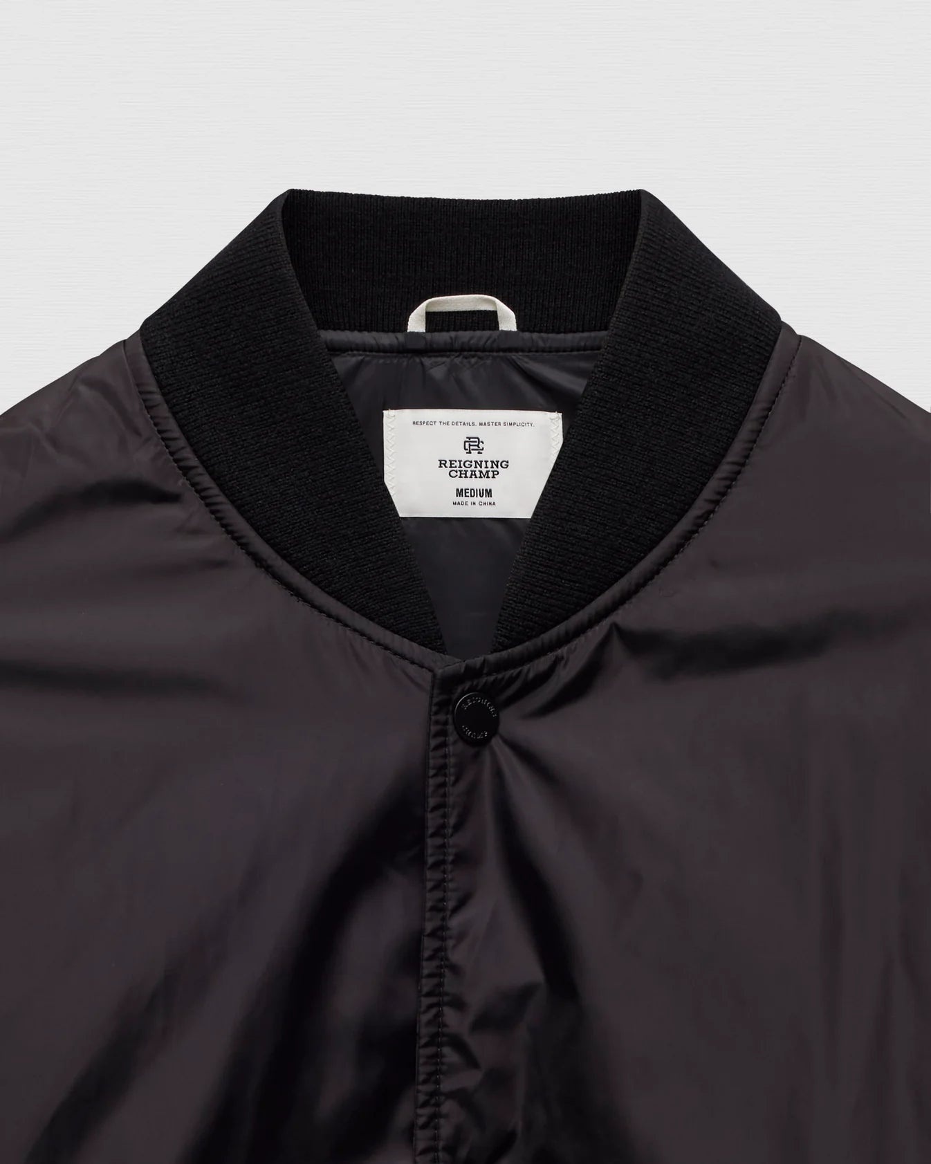 Econyl Satin Nylon Stadium Jacket Black - 2