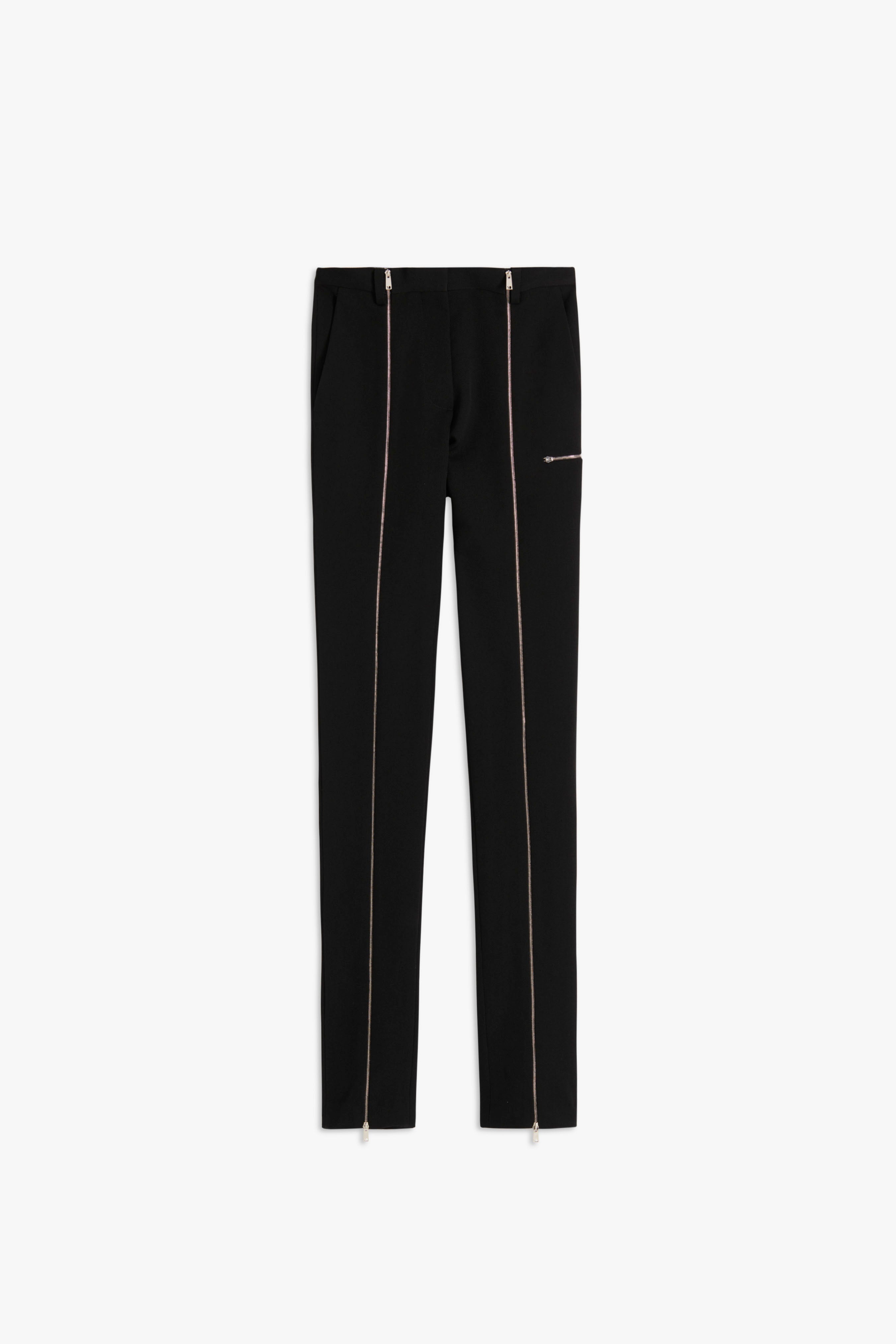 Zip Detail Trouser in Black - 1