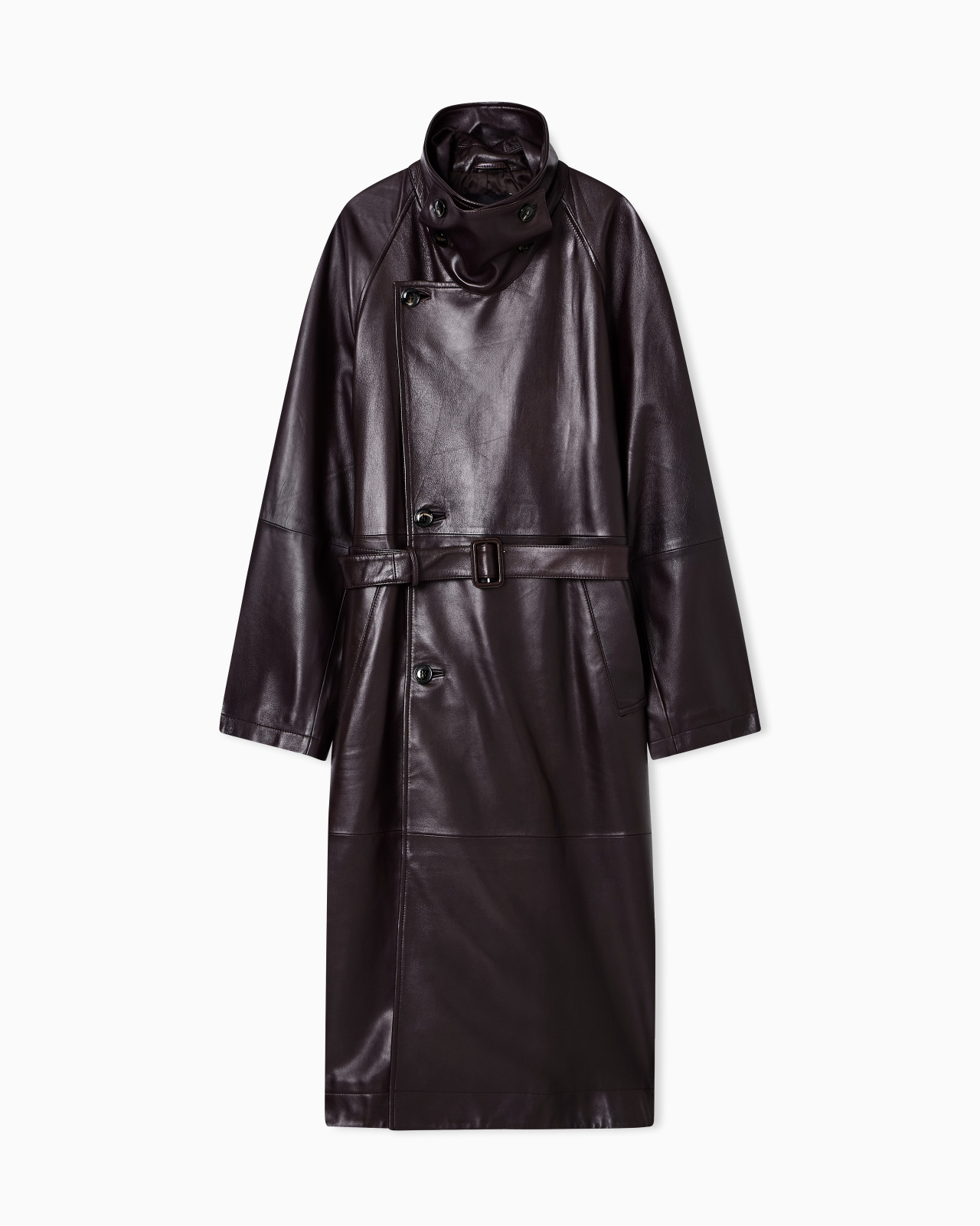 TRENCH COAT IN PLONGÉ LAMBSKIN NAPPA LEATHER - 1