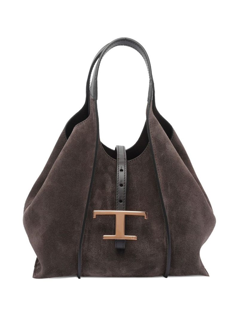 Timeless suede-leather T-buckle shoulder bag 1