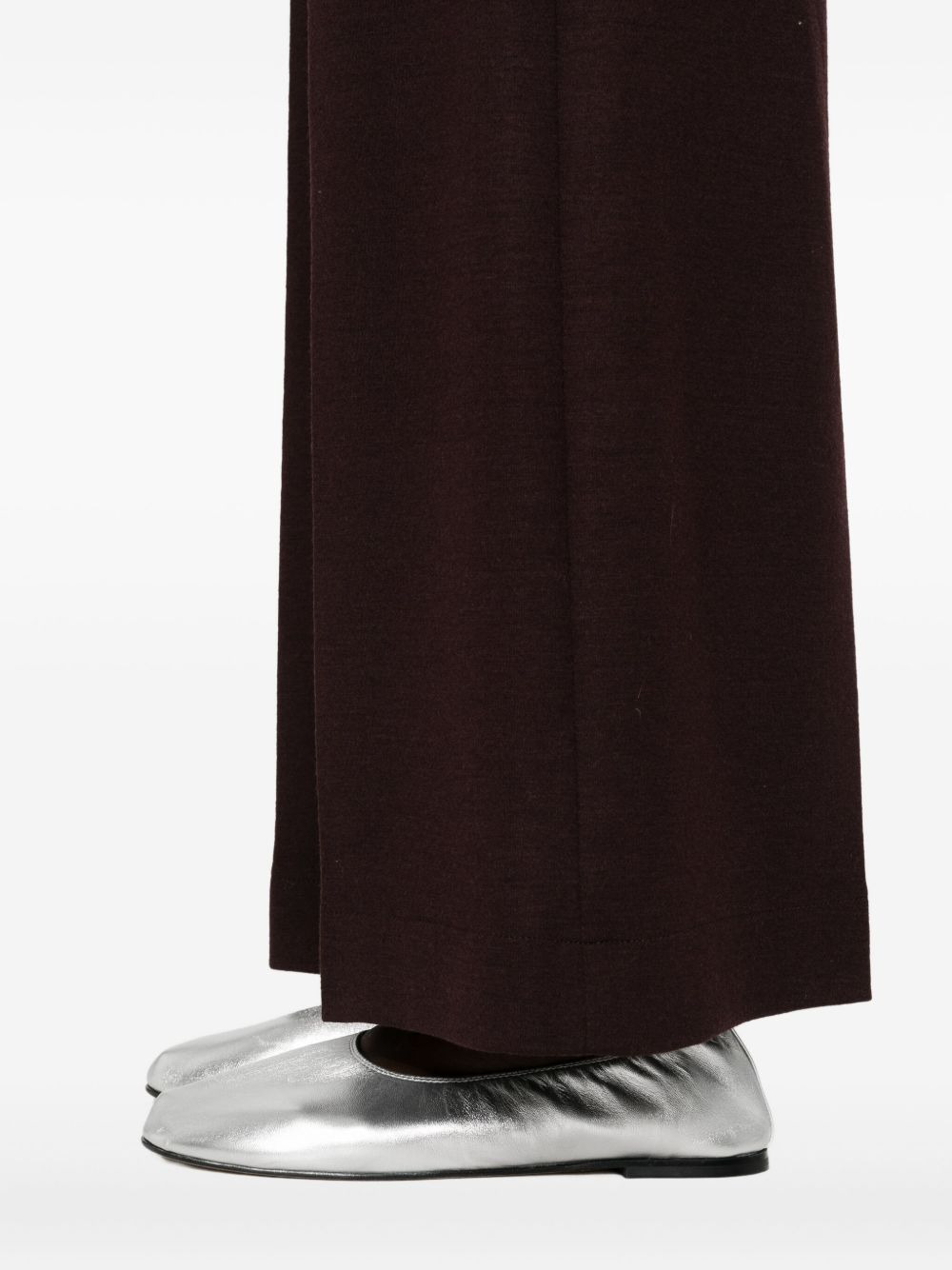 wide-leg wool trousers - 5