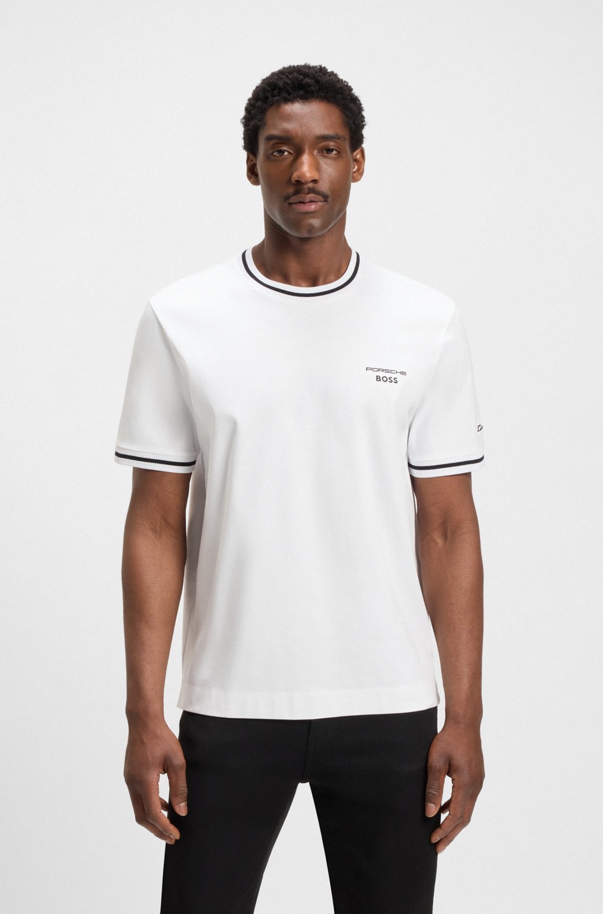PORSCHE X BOSS COTTON T-SHIRT WITH MOISTURE-CONTROL FINISH - 2