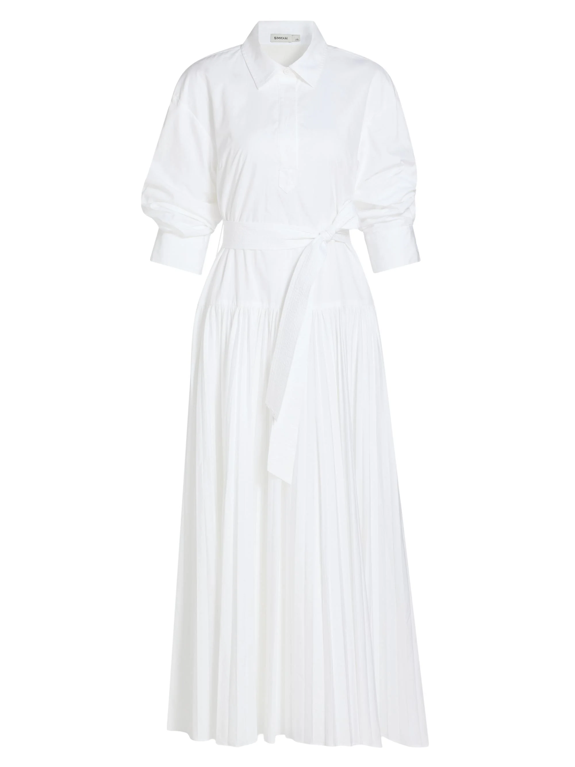 Women's Arlo Belted Maxi Shirtdress - White - 1