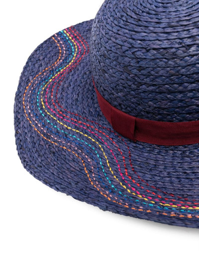 Paul Smith Ribbon-detail straw fedora hat outlook
