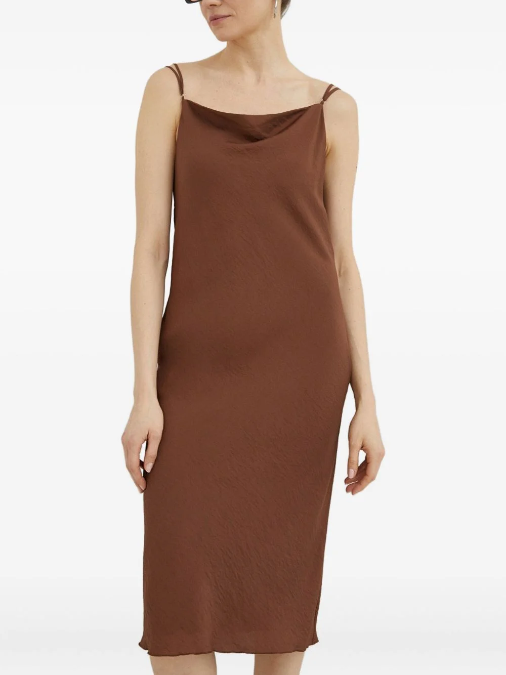 cowl-neck midi dress - 1
