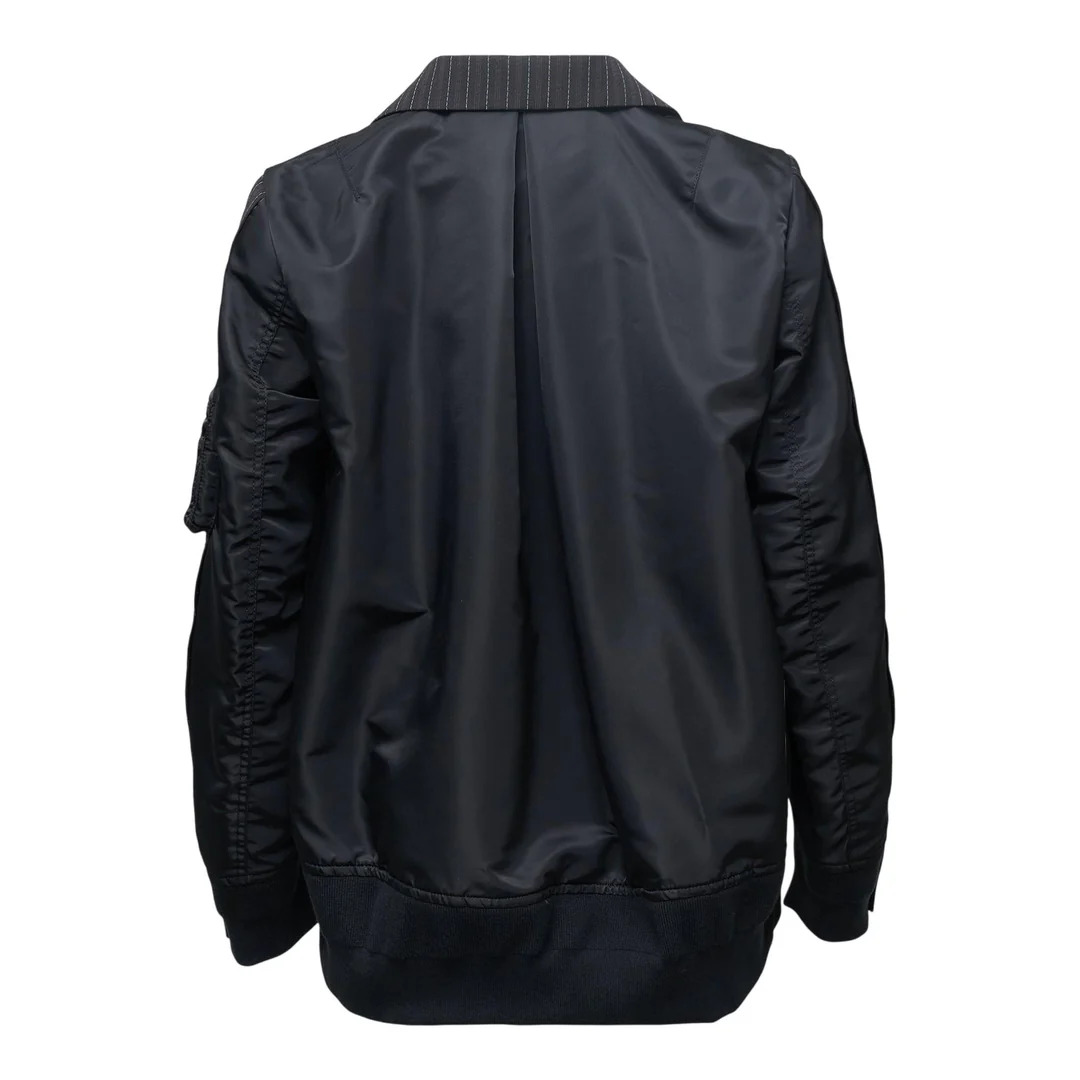 Stripe Doeskin X Nylon Twill Jacket - 2
