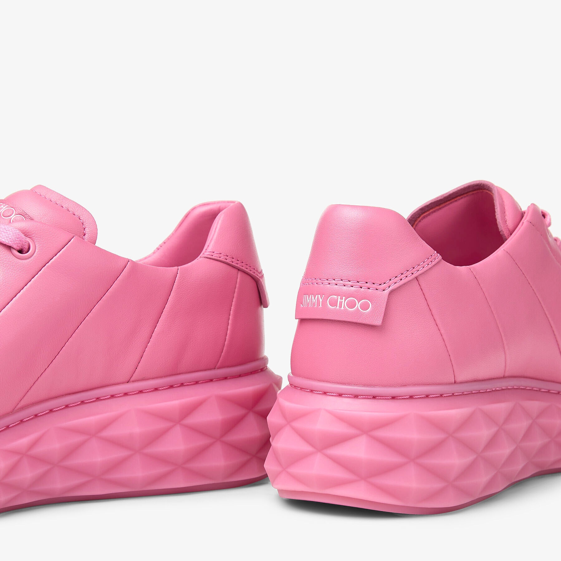 Diamond Light Maxi/F
Candy Pink Nappa Leather Low-Top Trainers with Platform Sole - 4
