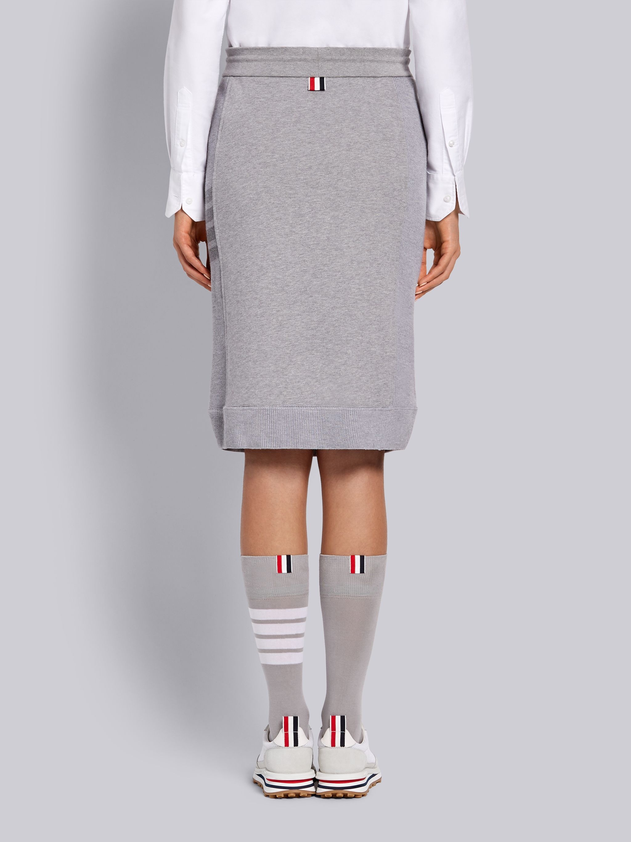 Light Grey Classic Loopback Tonal 4-Bar Sack Skirt - 3