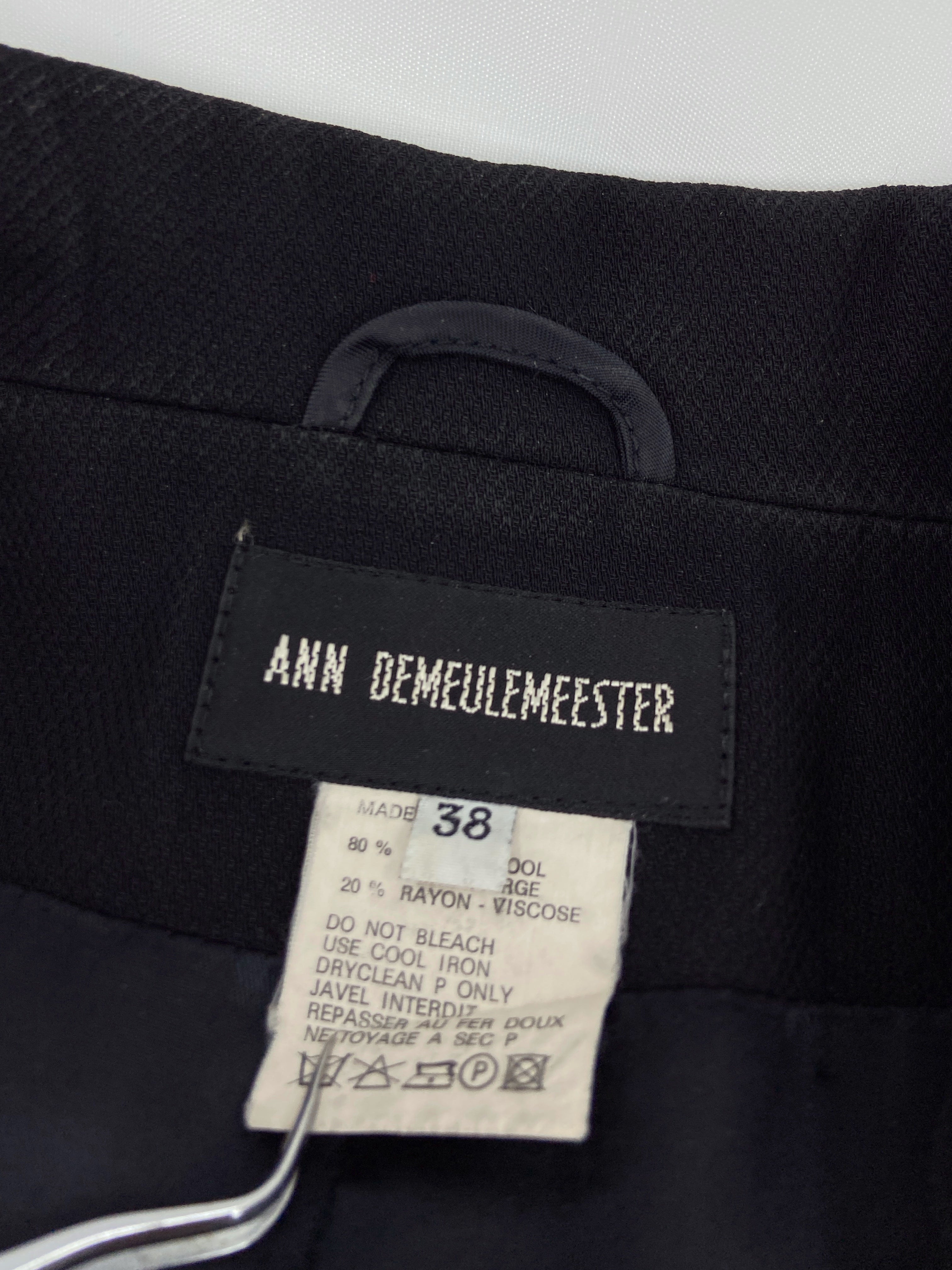 Ann Demeulemeester Fall 1995 Oversized Lapel Wool Blazer 38 - 12