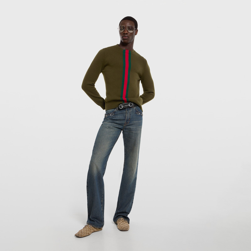 GUCCI Knit wool sweater with Web intarsia outlook