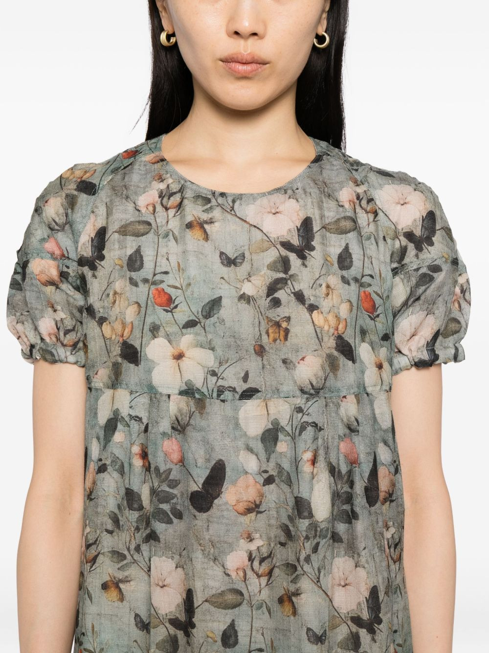 floral-print babydoll dress - 5