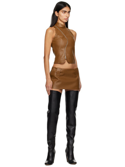 AYA MUSE Tan Egas Faux-Leather Miniskirt outlook