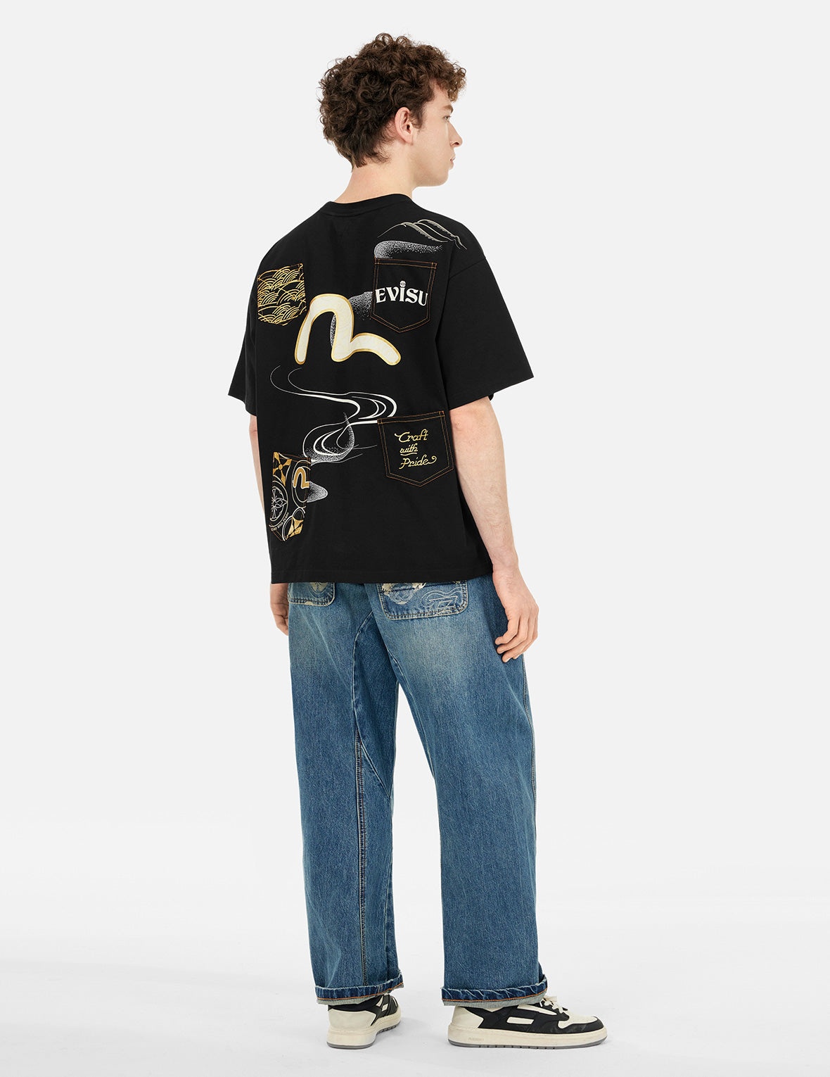 Multi-Pocket and Multi-Print Loose Fit T-shirt - 3