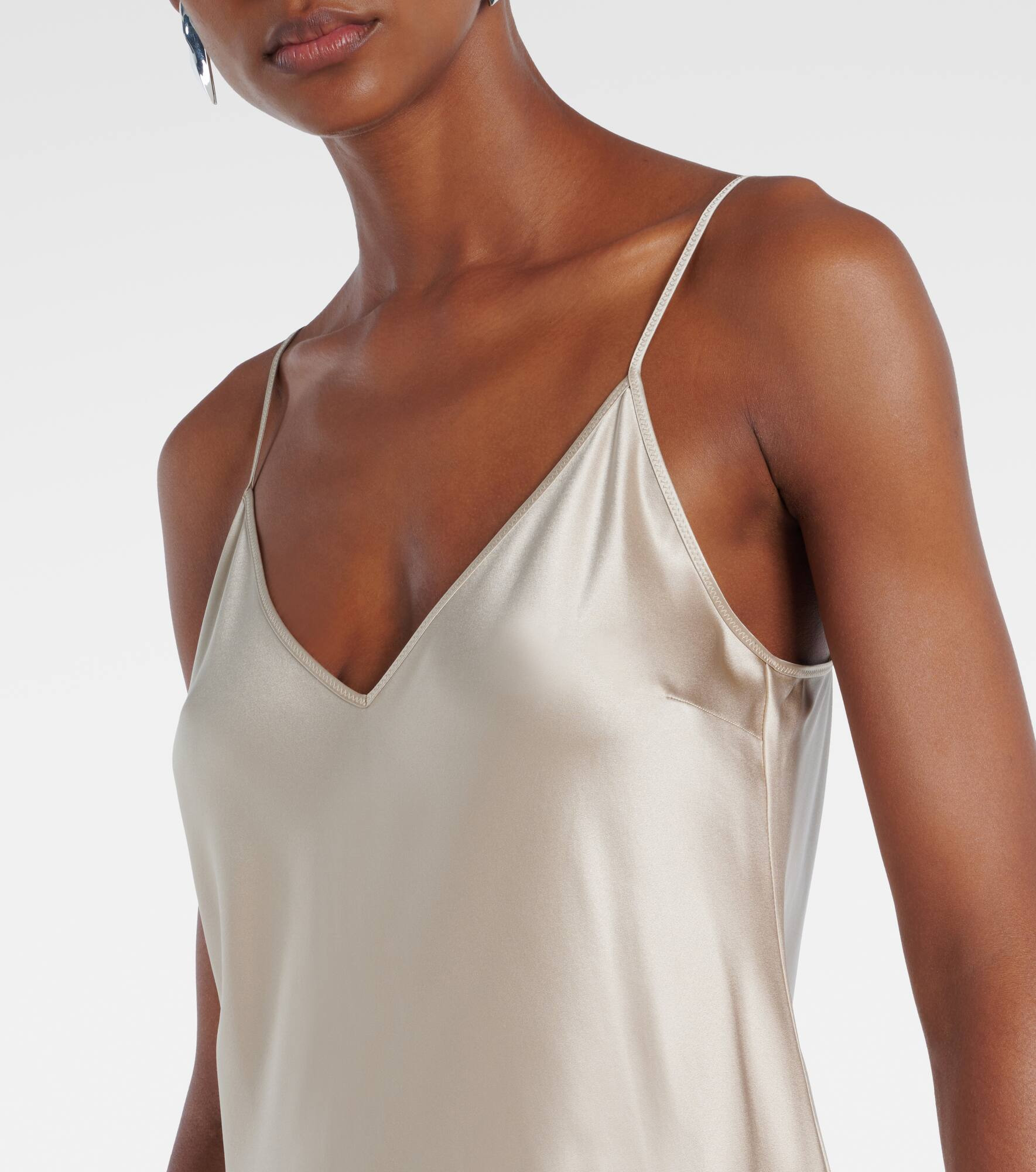 Silk satin slip dress - 4
