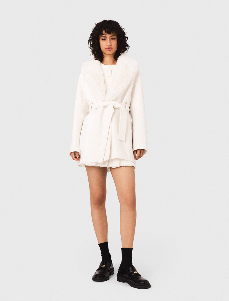 maje Belted short coat outlook