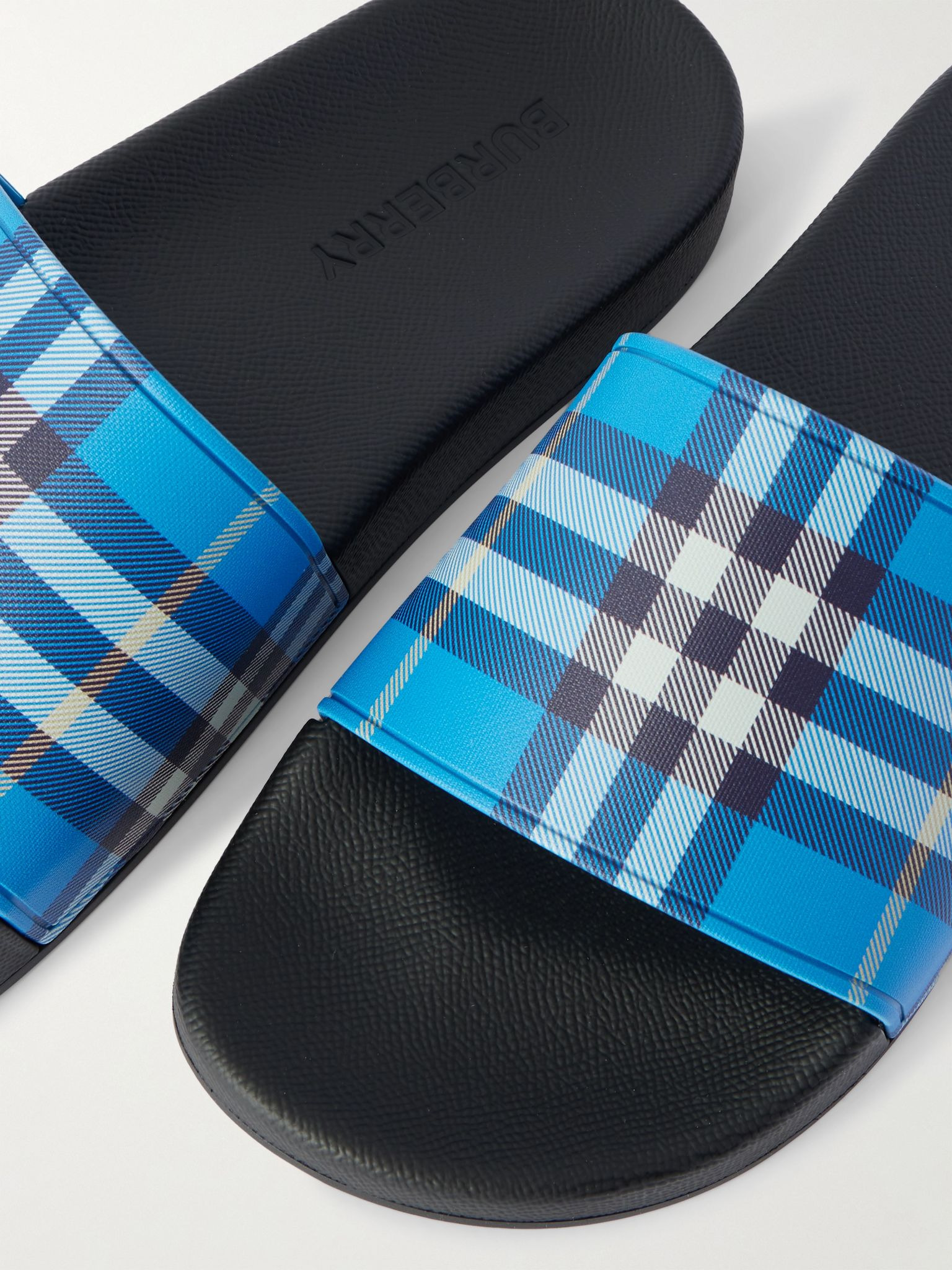 Checked Canvas Slides Blue - 5
