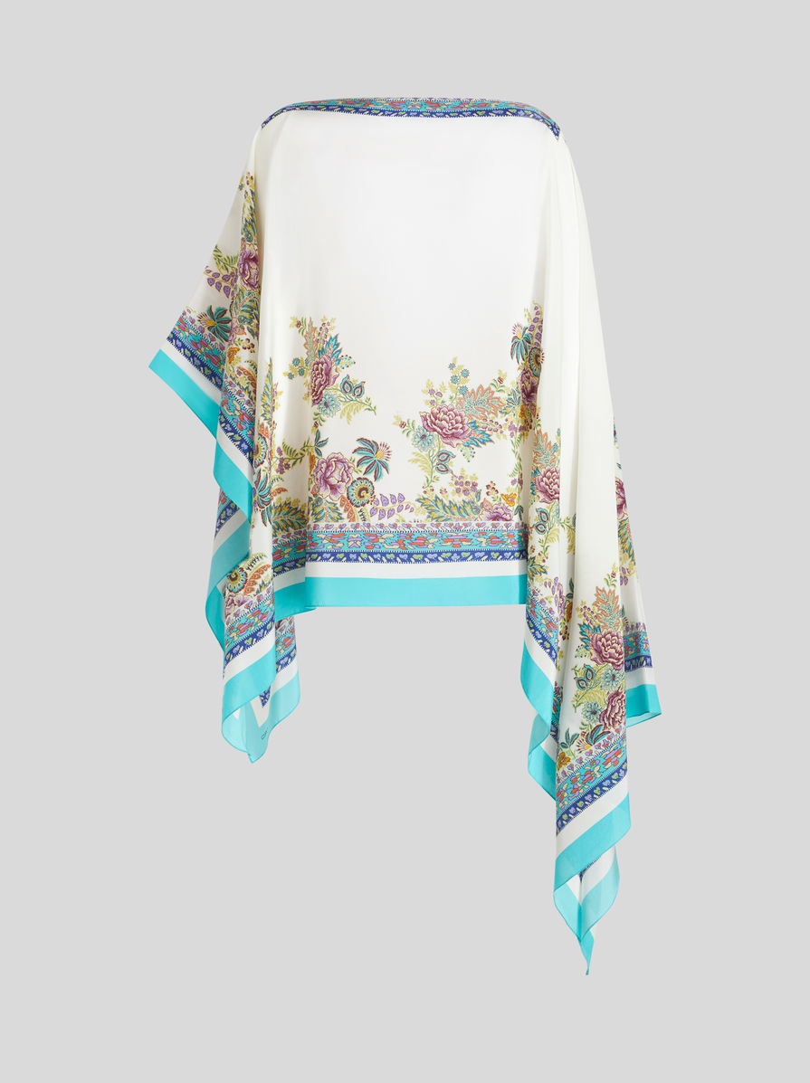 PRINTED SILK PONCHO - 2