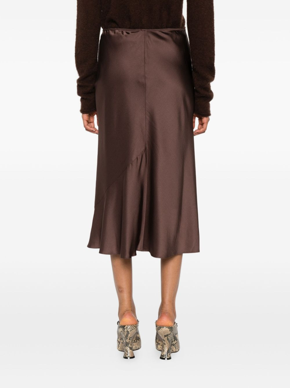 bias-cut satin midi skirt - 4