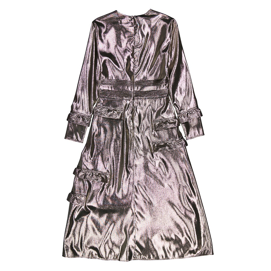 Burberry Silver Long Sleeve Dress With Stitch Detail - 7