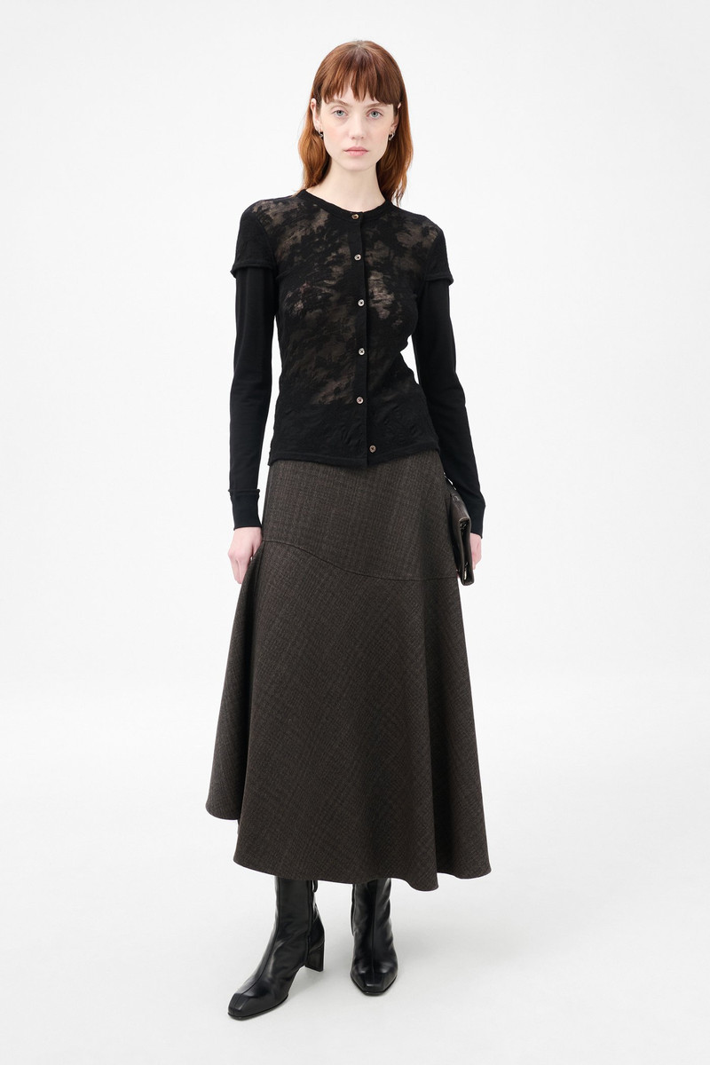 Our Legacy Heat Longsleeve Black Flower Jacquard Gauze outlook