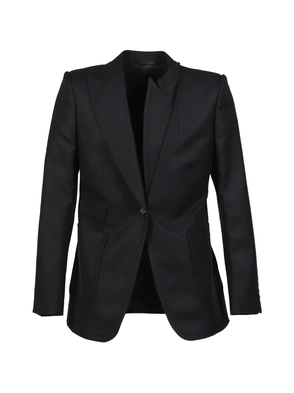 double-breasted wool blazer - 1