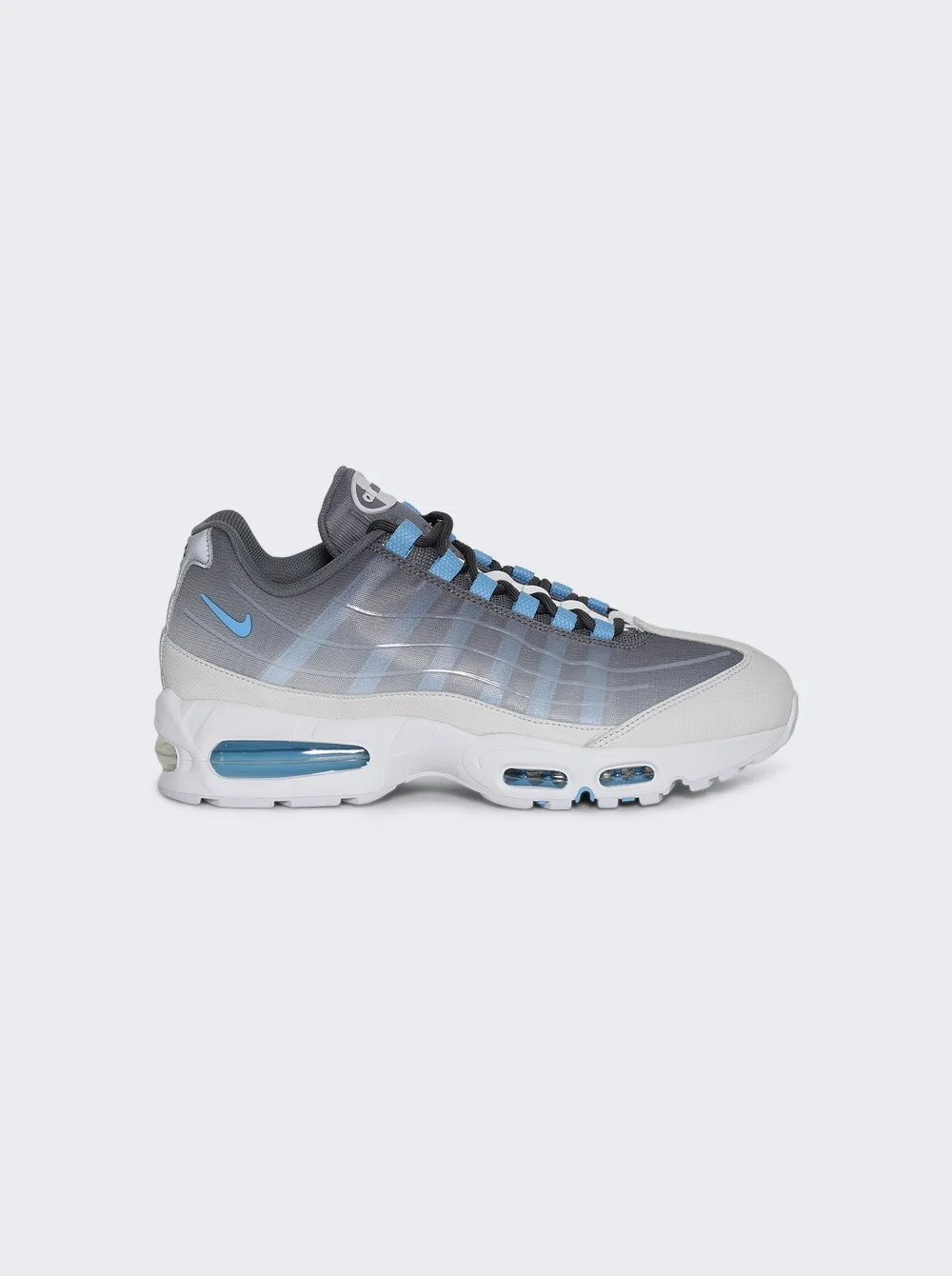 Air Max 95 Big Bubble Tech Sneakers Smoke Grey And Football Blue - 1