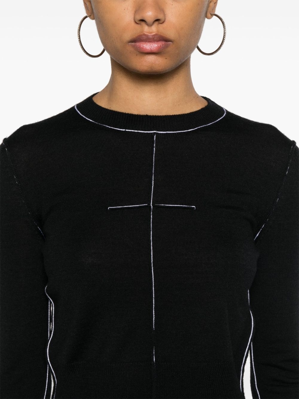 contrast-stitching jumper - 5