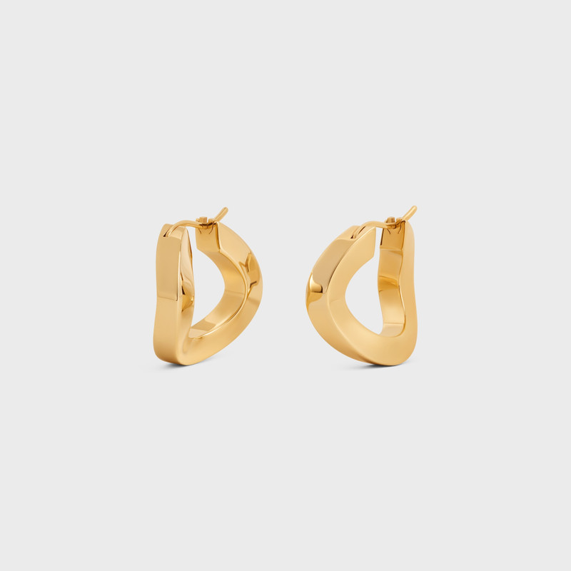 Formes Abstraites Square Hoops in Brass with Gold Finish 3