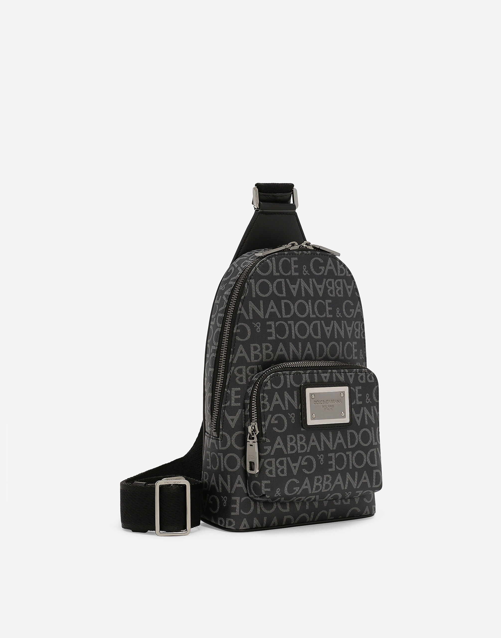 Coated jacquard crossbody backpack - 3