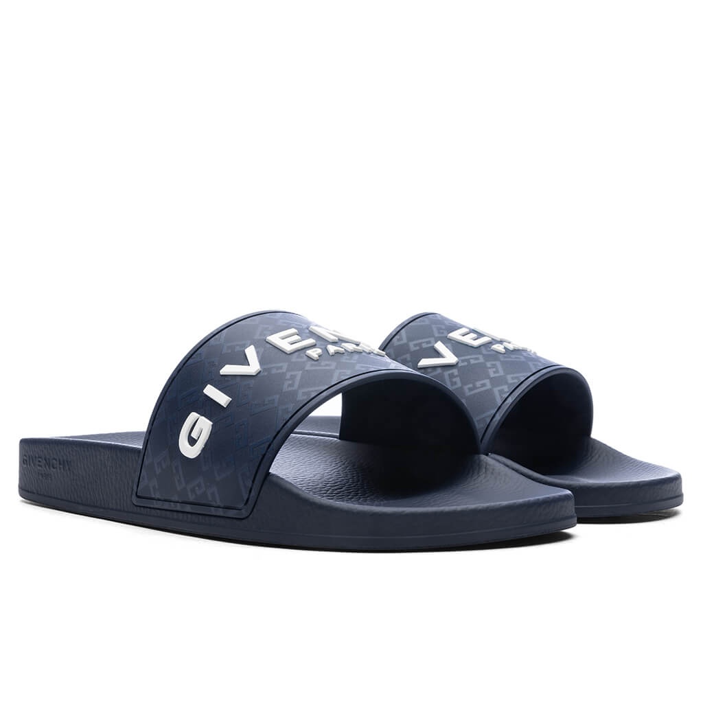SLIDE FLAT SANDALS - DARK BLUE - 2