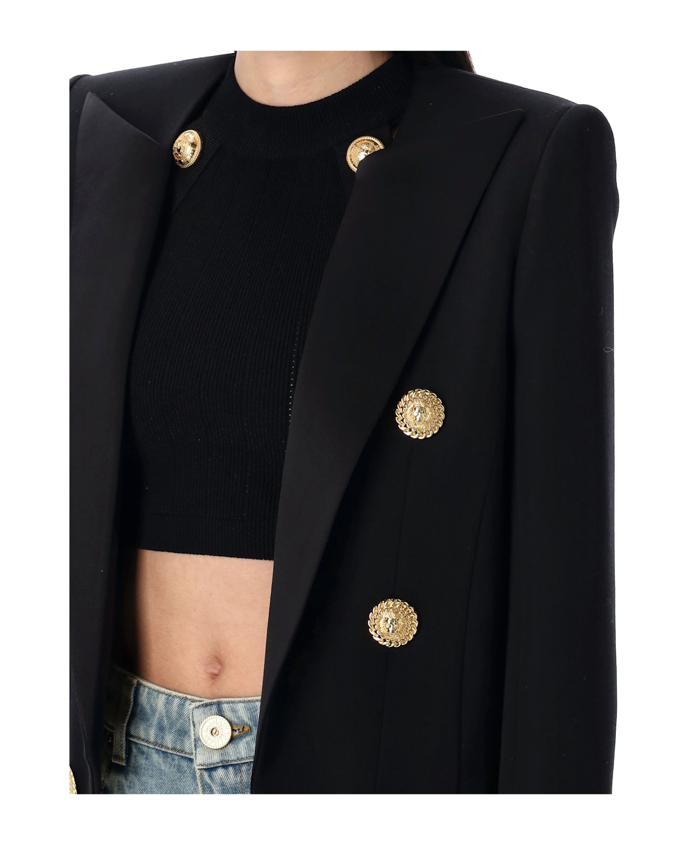6 Buttons Cropped Jacket - 3