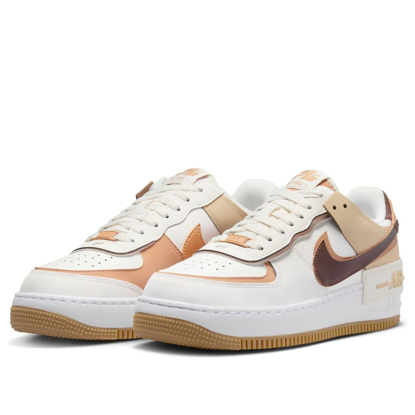 (WMNS) Nike Air Force 1 Shadow 'Sail Cacao Wow Gum' DZ1847-106 - 2