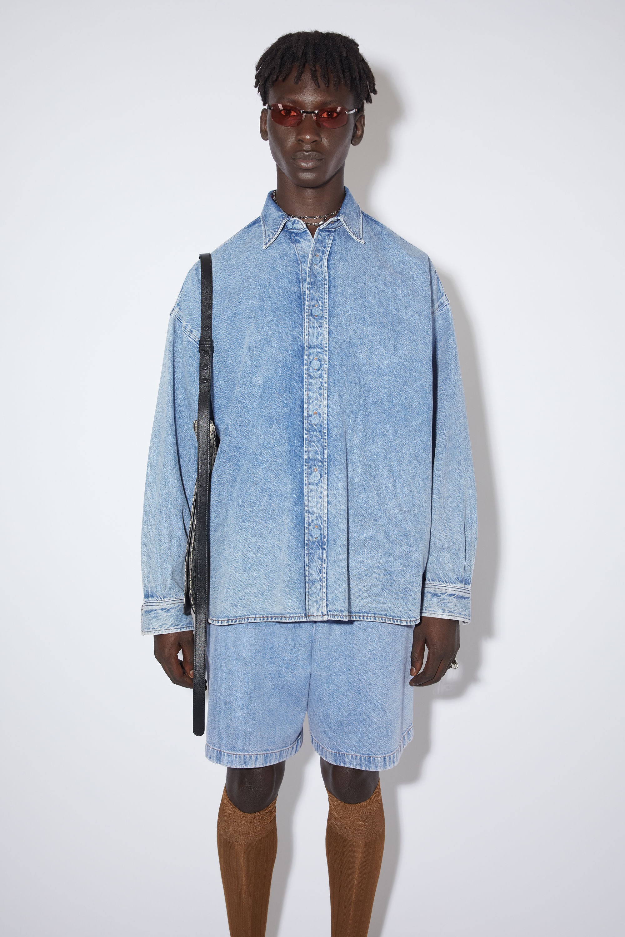 Denim button-up shirt - Indigo blue - 2