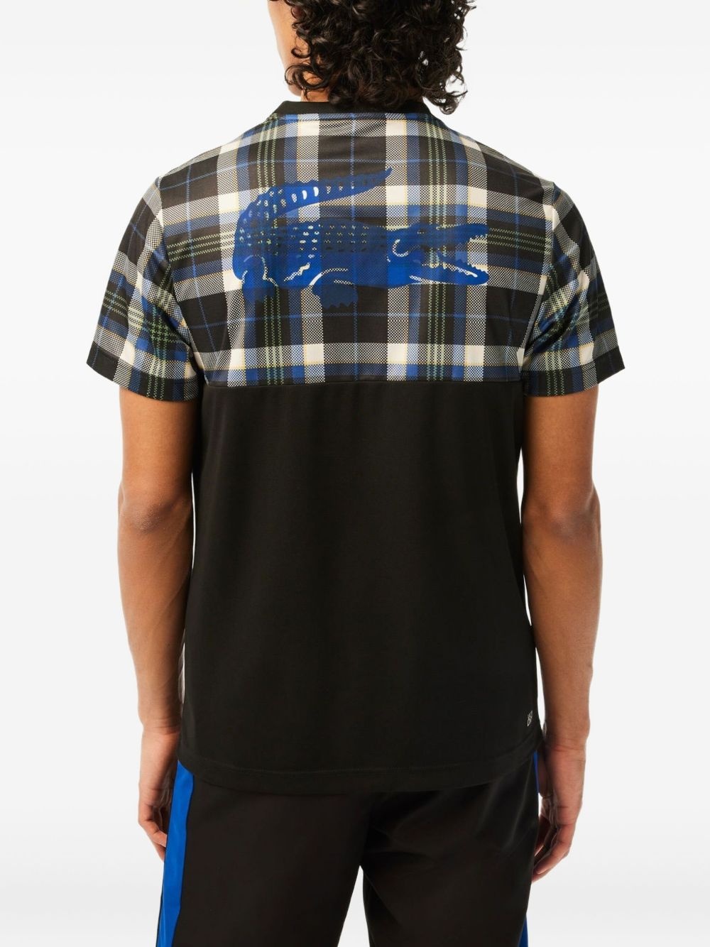plaid-panel T-shirt - 4