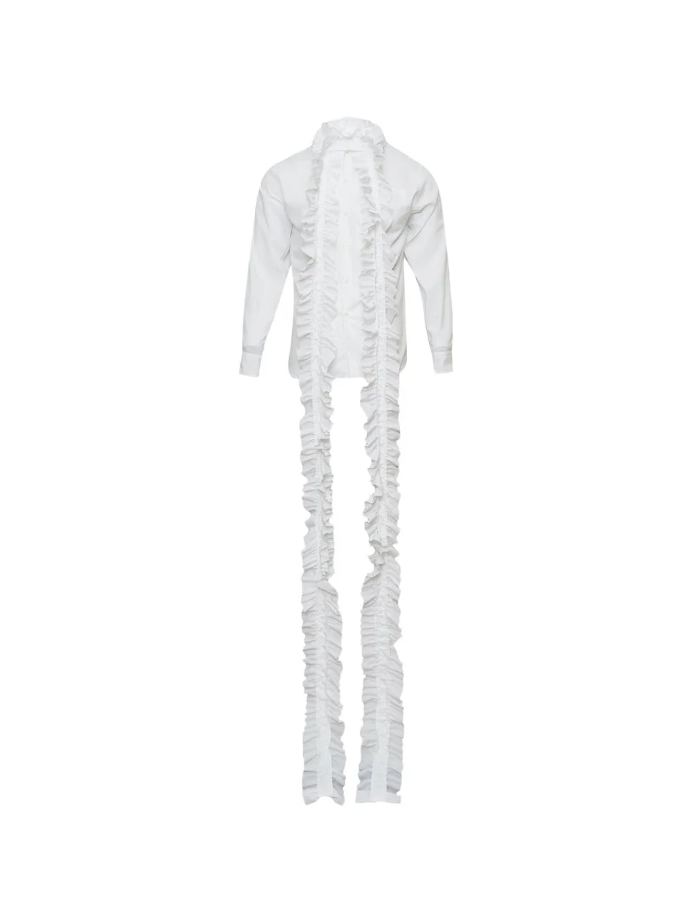 ruffled long-trim shirt - 1