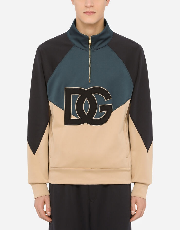 Technical jersey sweatshirt with DG logo patch - 1