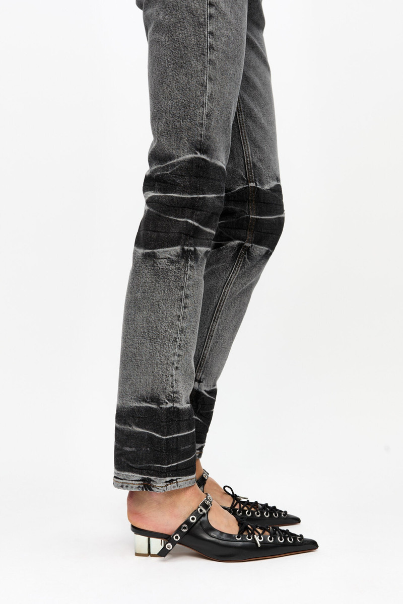 GANNI BLACK OLEATEX LACE-UP MULES outlook