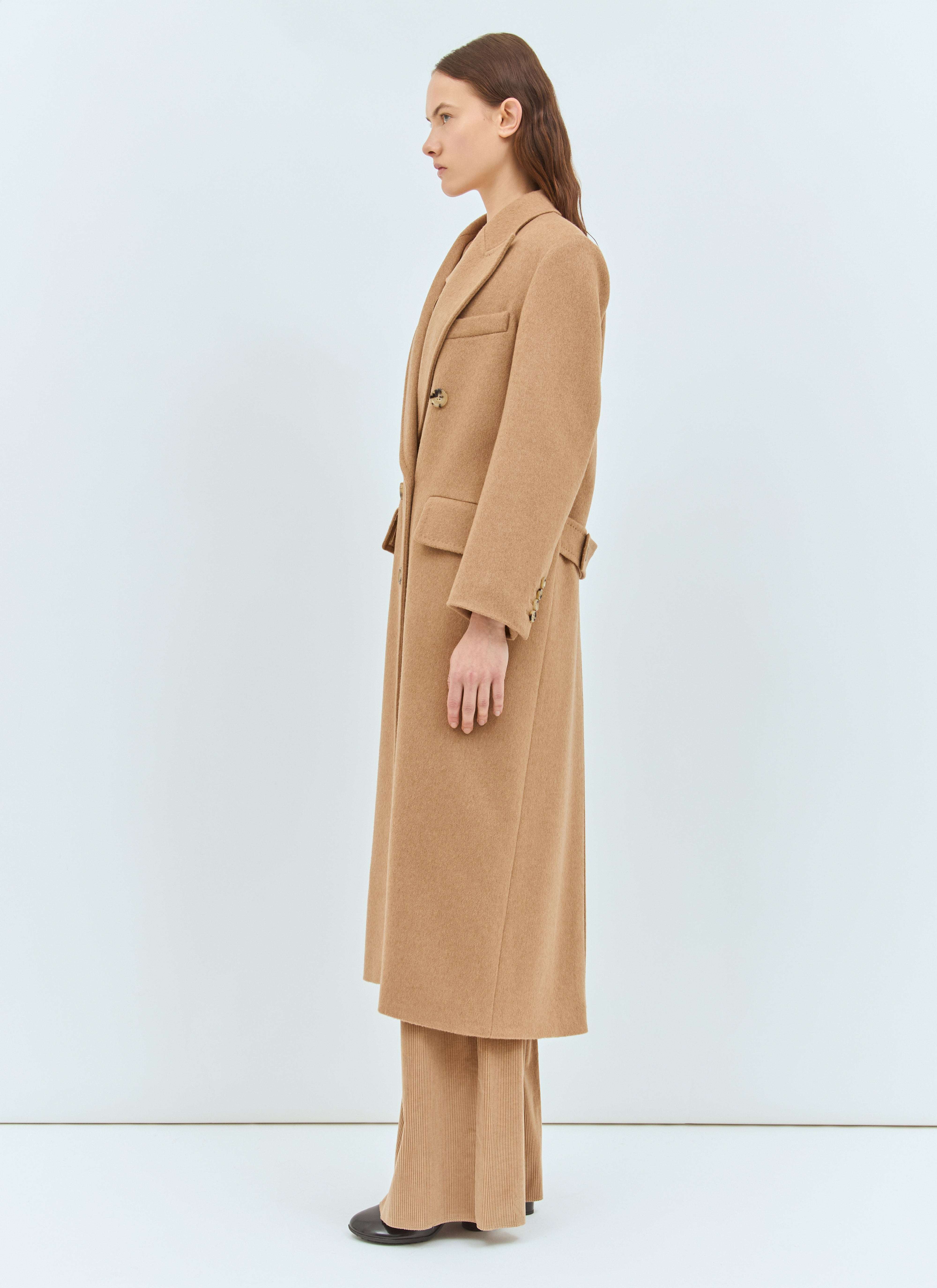 Max Mara Women Double-Breasted Camel Coat - 4
