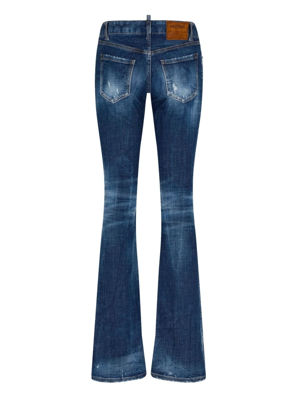 logo-patch cotton-blend bootcut jeans - 2