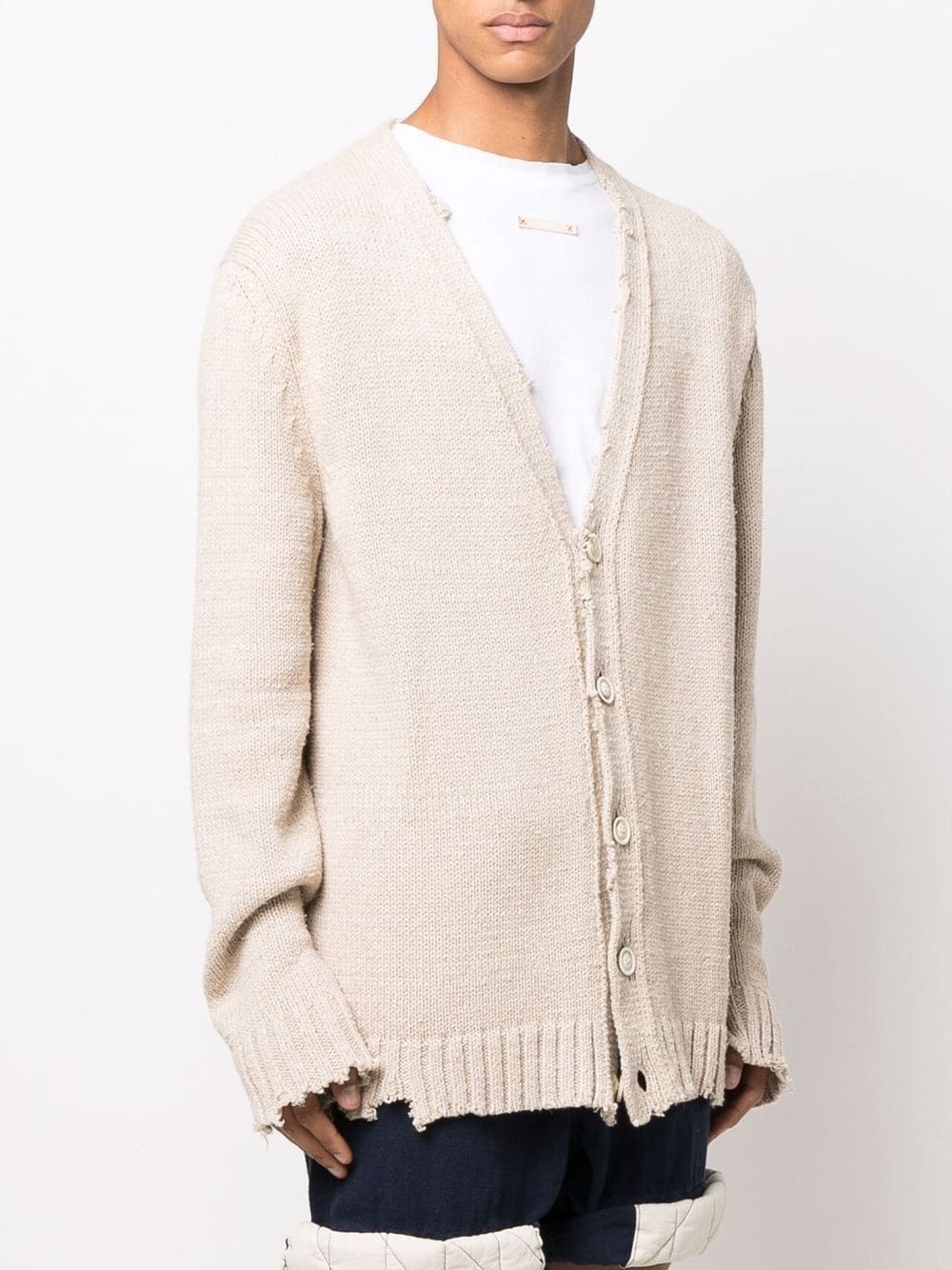 distressed knitted cardigan - 3